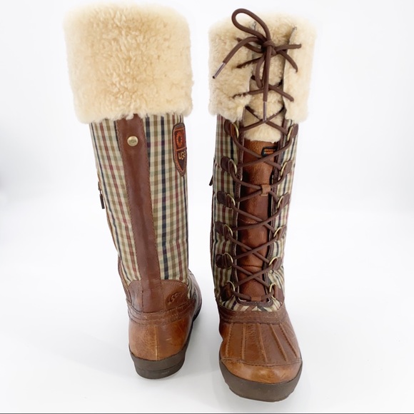 * UGG Edmonton Tall Leather/Nylon Shearling Boot